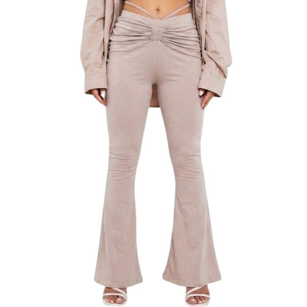 Missy Empire Womens/Ladies Ruched High Waist Pants / Taupe